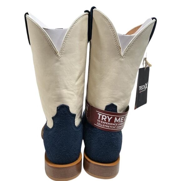 Twisted X Cowboy Boots Mens 10 D Navy Flag Eagle Tech X Suede Square Toe Western main image 10